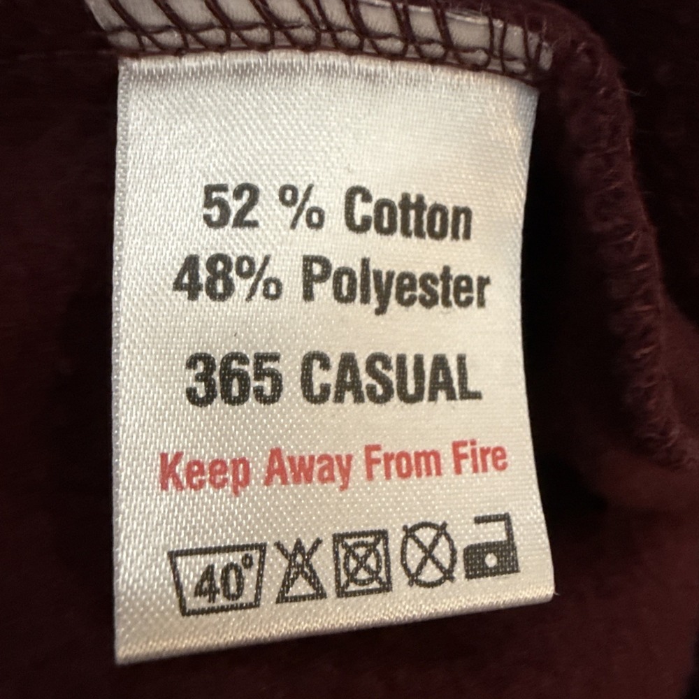 16SIXTY Men Embroidered London England Spellout Souvenir 2XL Maroon Sweatshirt - Picture 7 of 8
